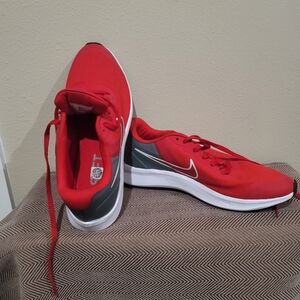 Nike Kids Red and Gray Athletic Shoes